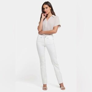 NWT NYDJ Waist-Match Marilyn Straight Jeans Optic White SZ-2X